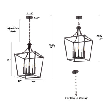 Camden Iron Classic Midcentury Pendant Lantern